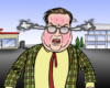 Political Art by Happy Trails Animation of angry businessman